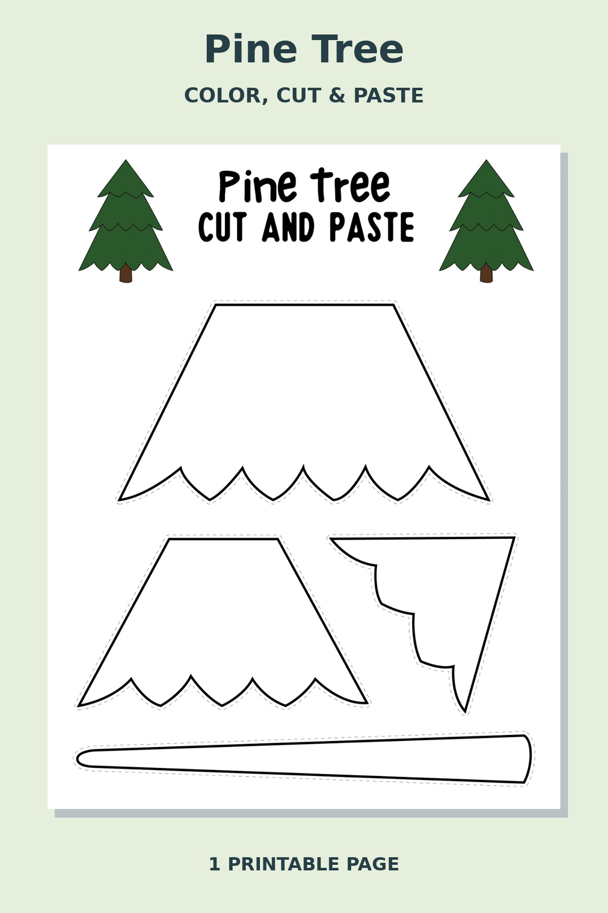 Pine Tree Cut and Paste Craft