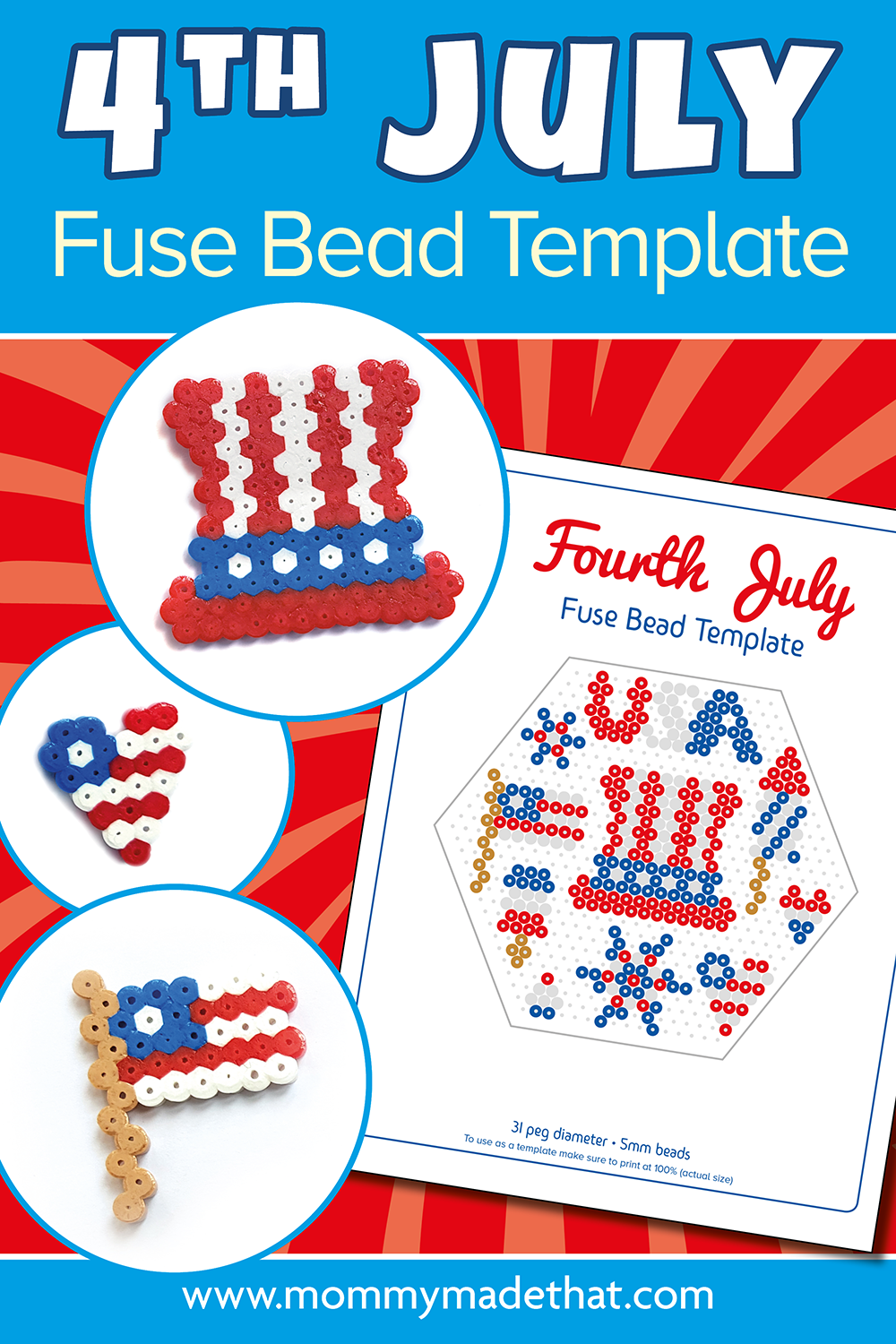 Fourth of July Fuse Bead Patterns
