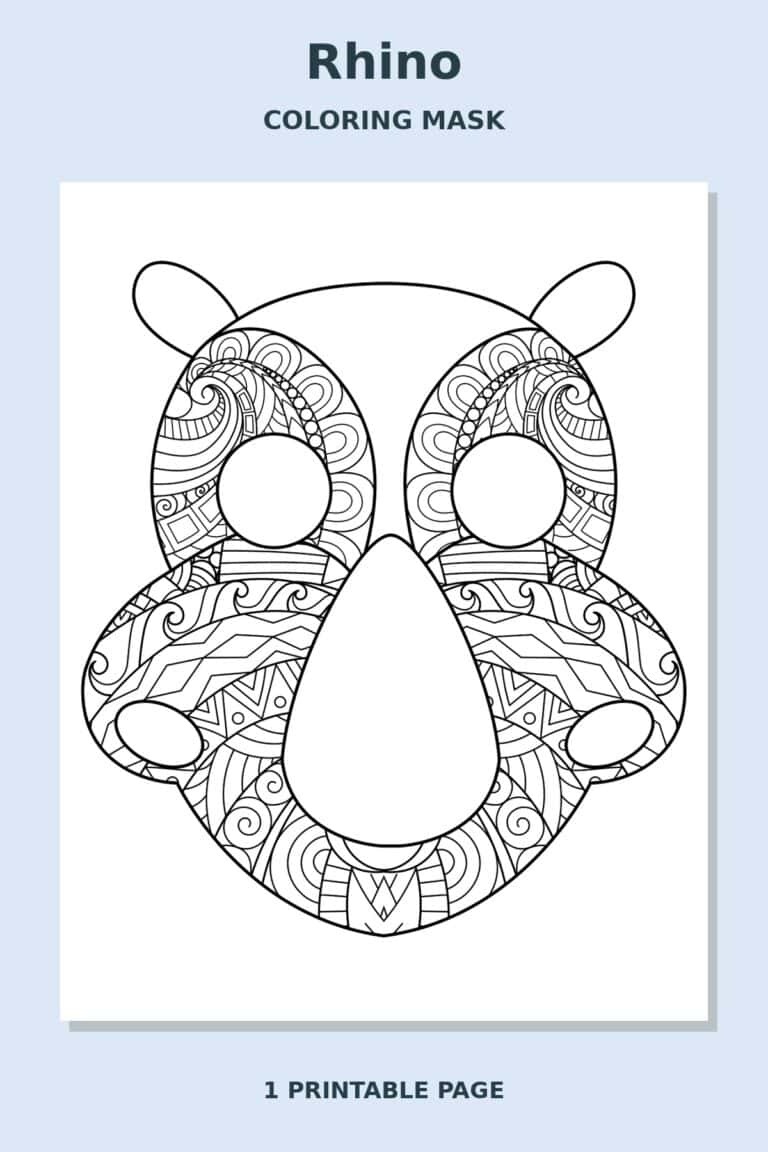 Rhino Mandala Coloring Mask