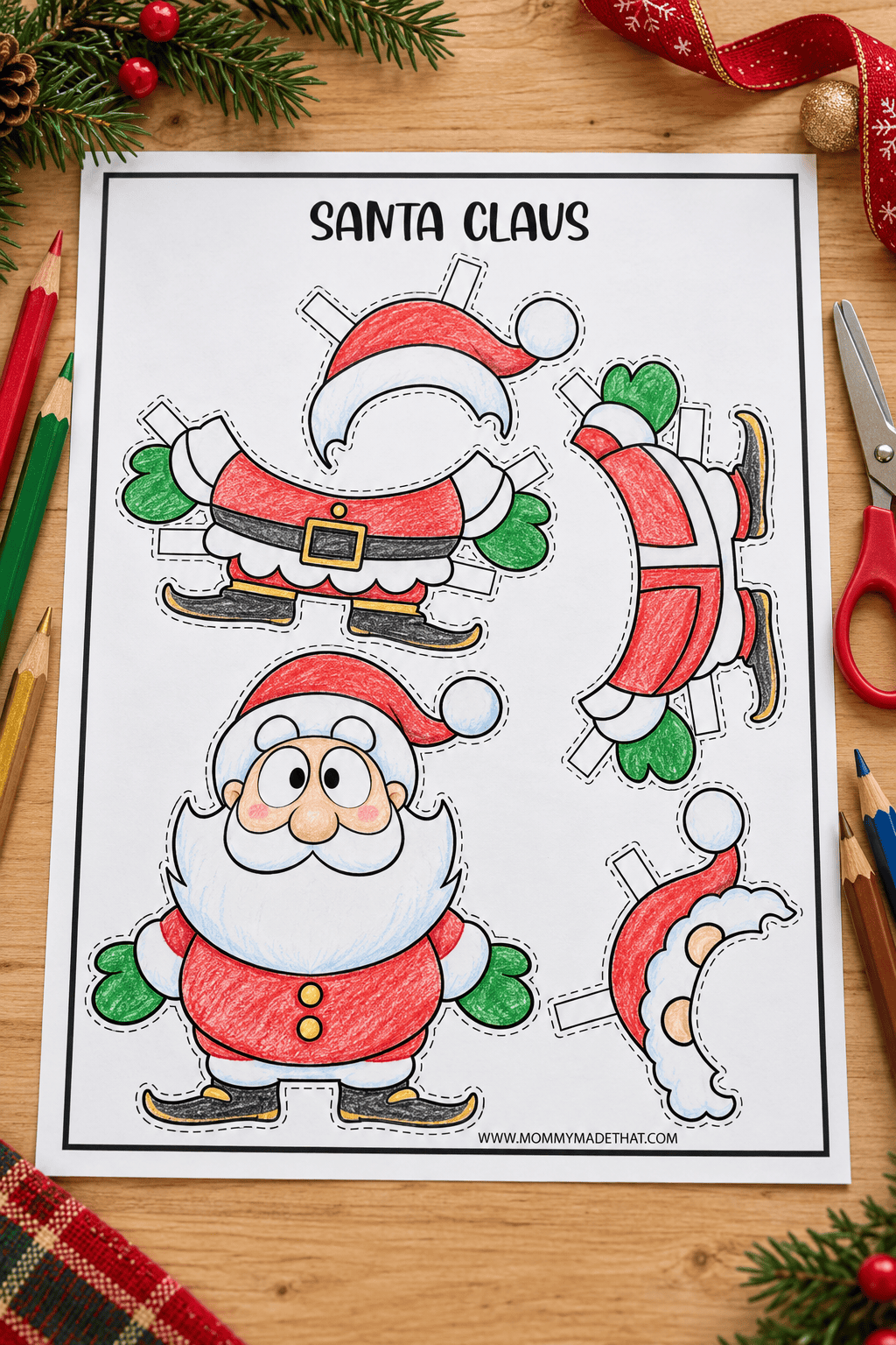 Santa Claus Paper Doll printable preview