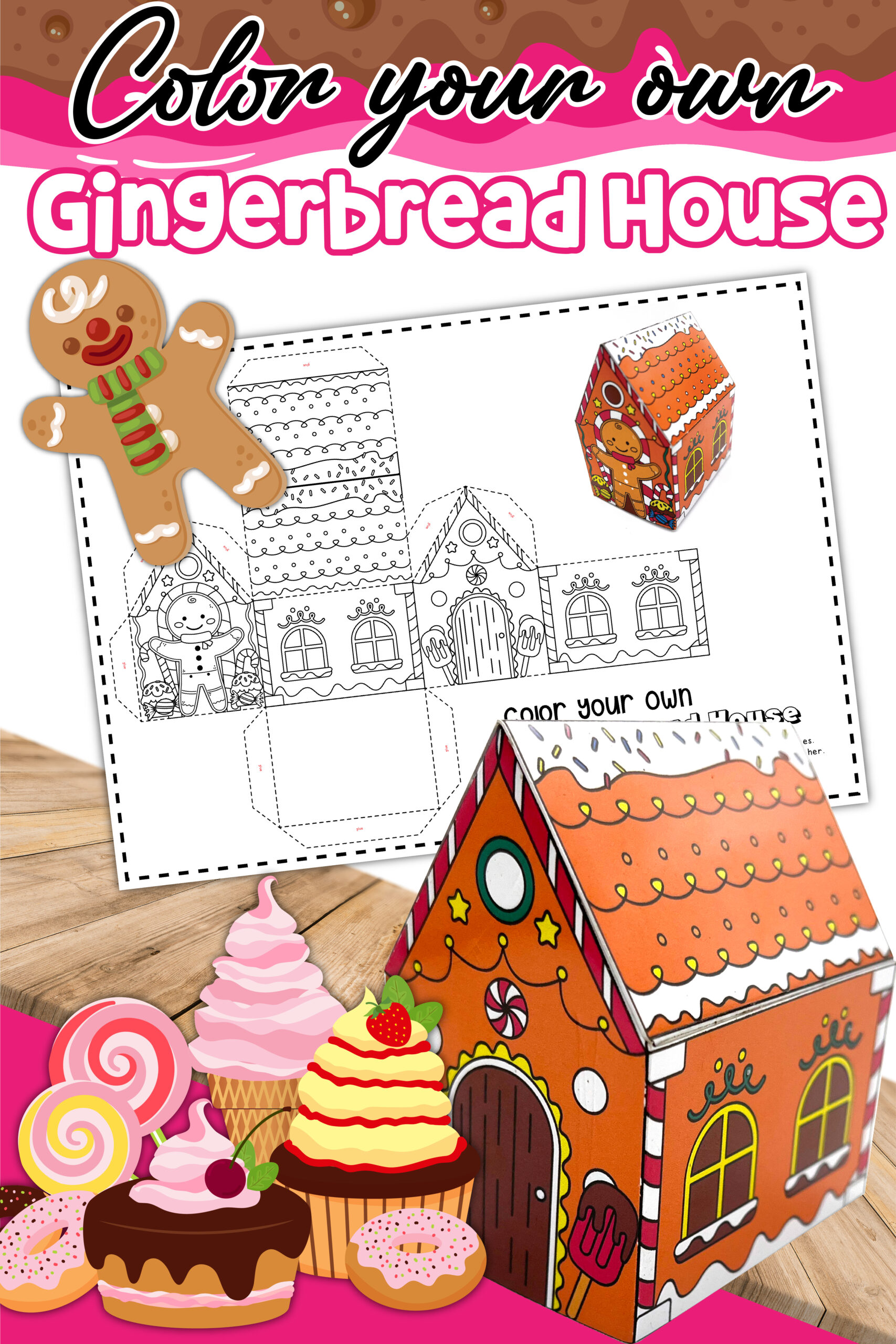 Gingerbread House Craft printable preview
