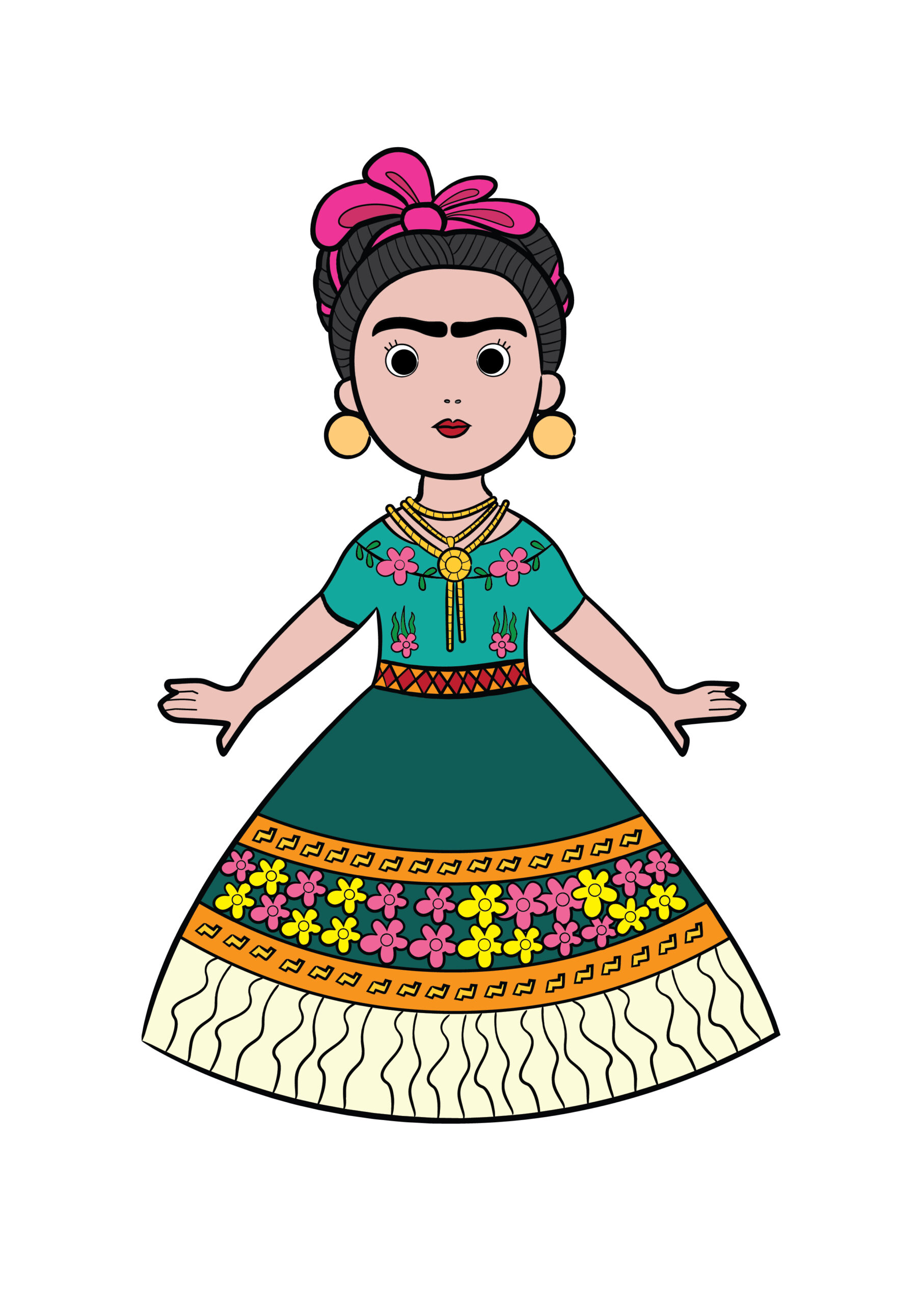 Frida Kahlo Dress-Up Paper Doll printable preview