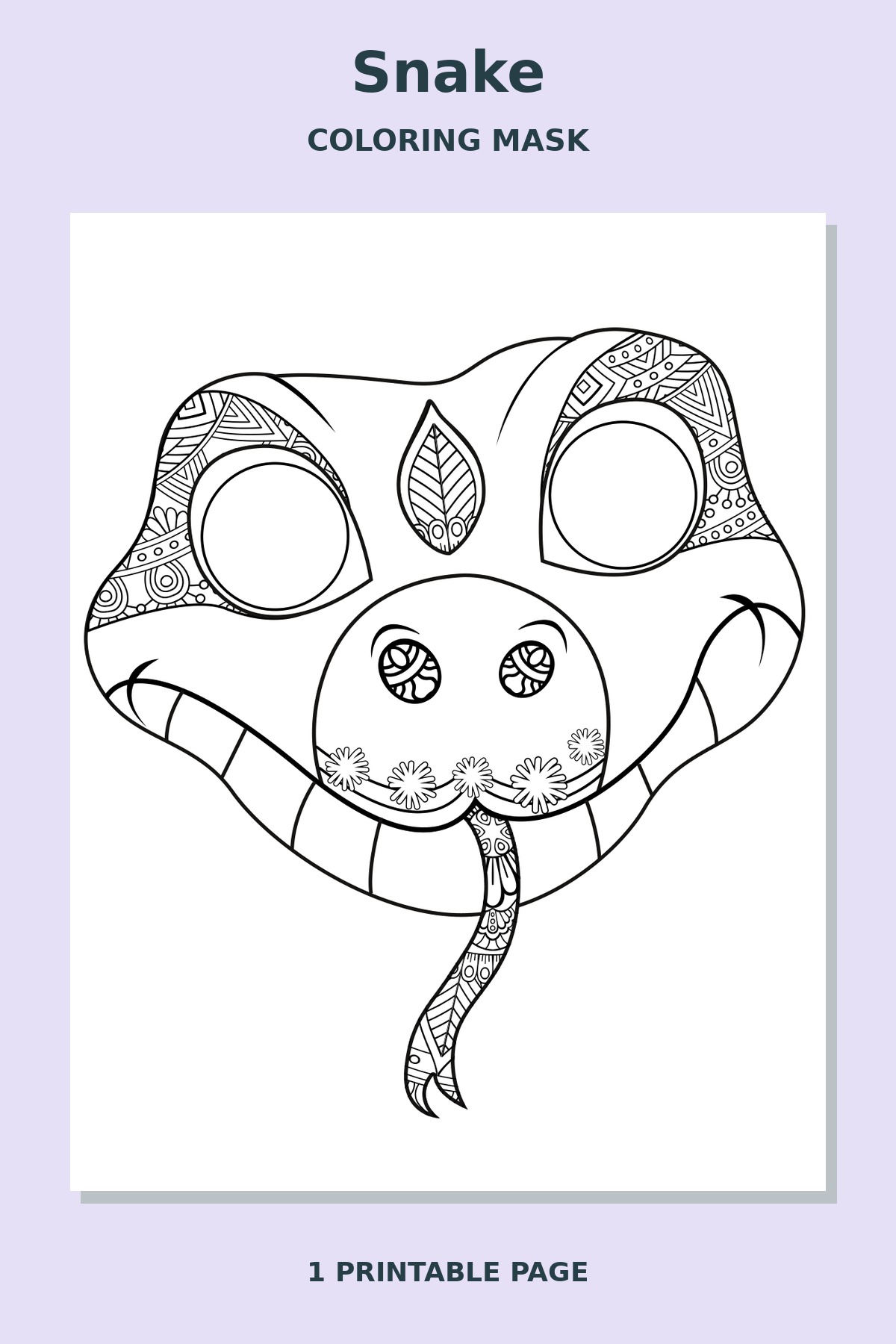 Snake Mandala Coloring Mask