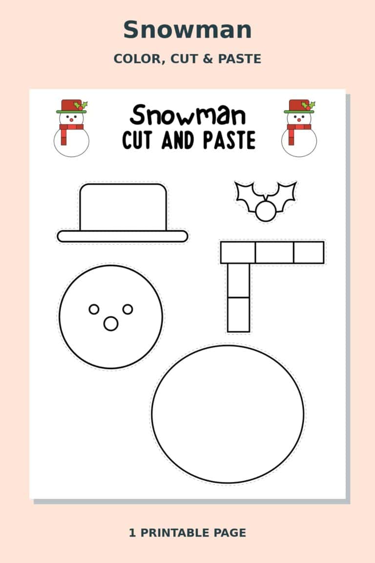 Snowman Cut and Paste Craft