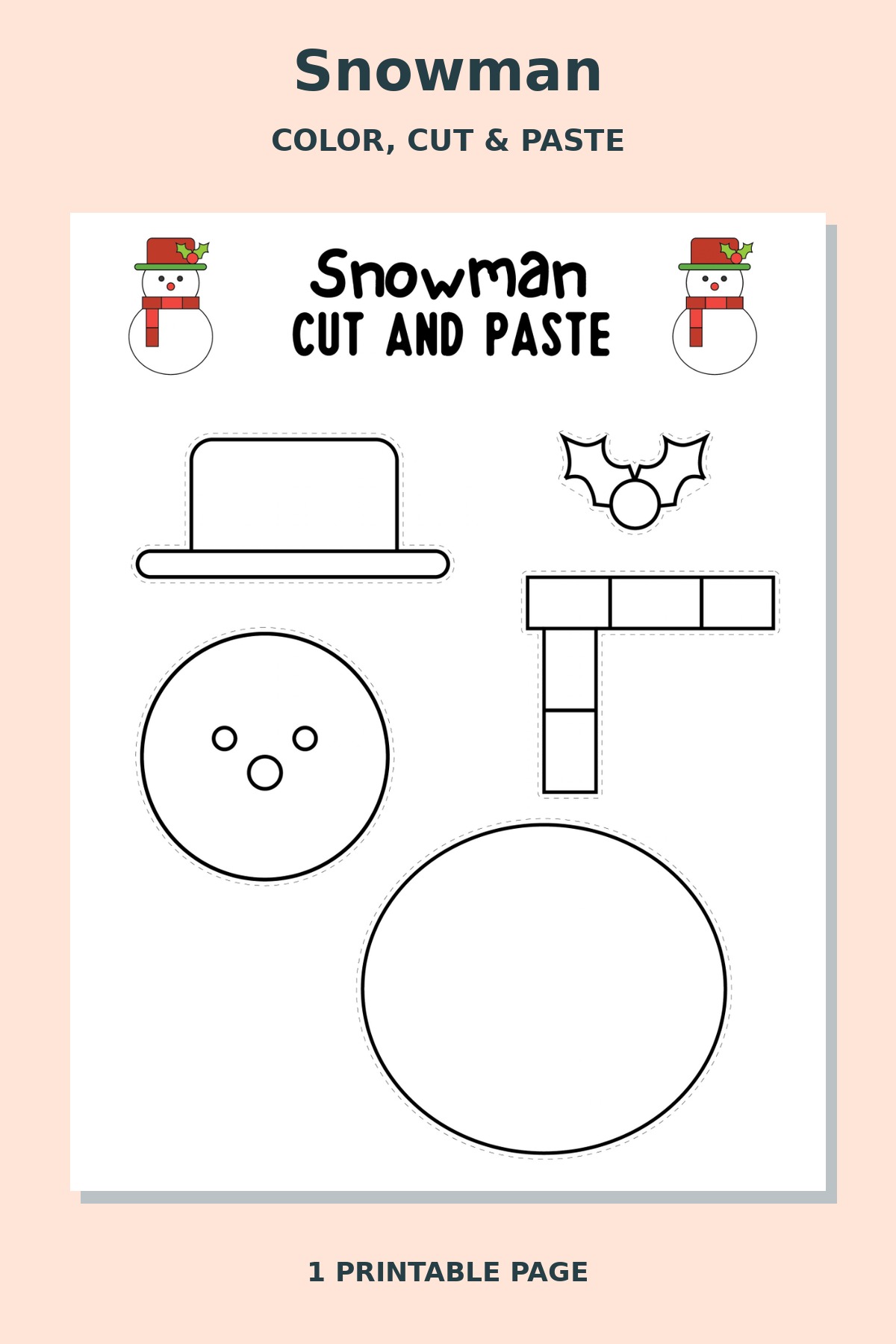 Snowman Cut and Paste Craft