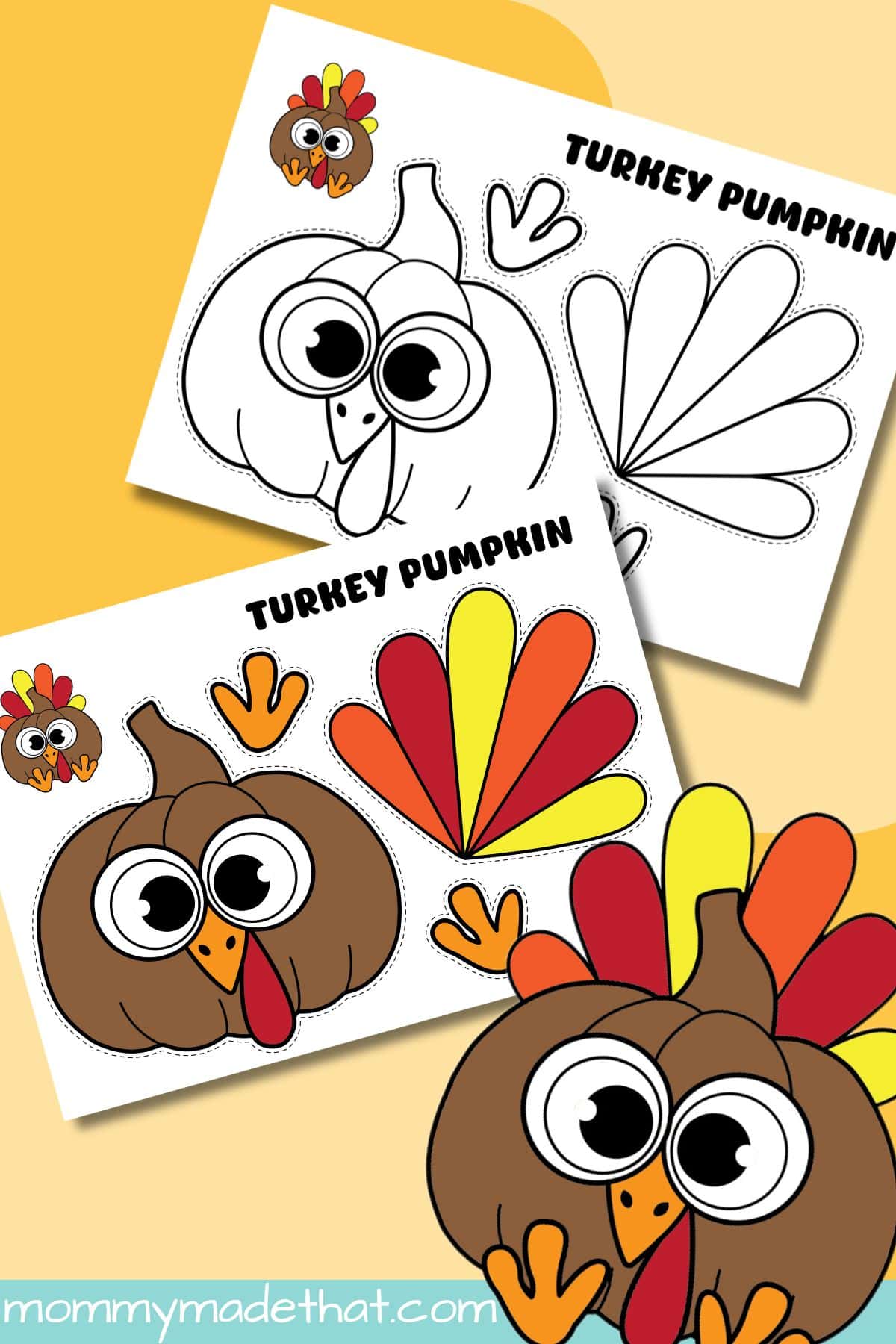 turkey pumpkin craft printable activity preview
