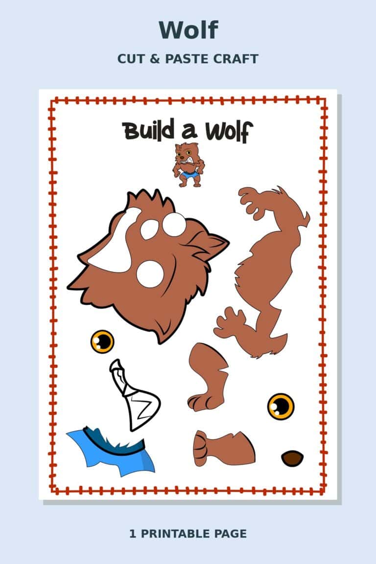 Wolf Cut and Paste Craft