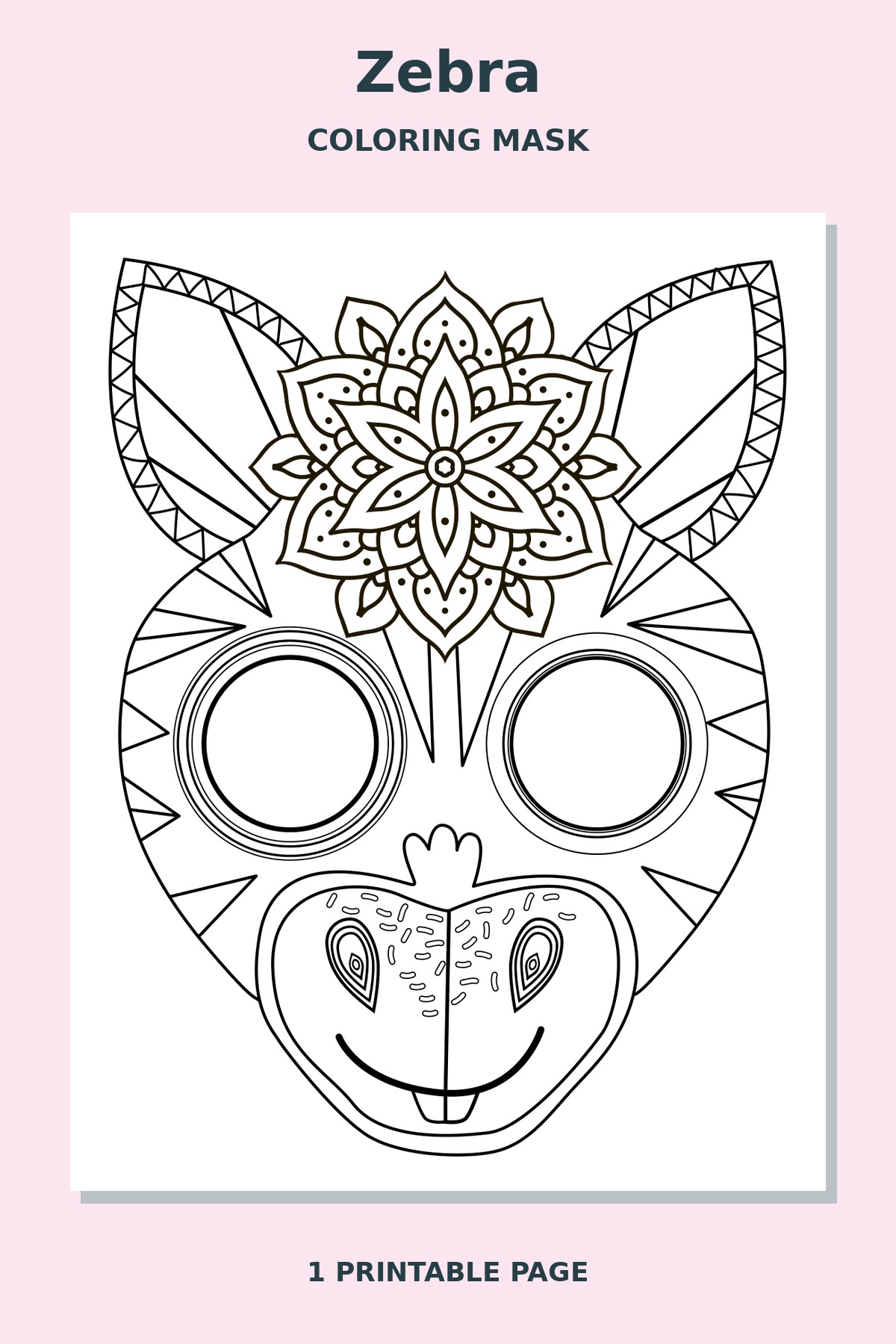 Zebra Mandala Coloring Mask